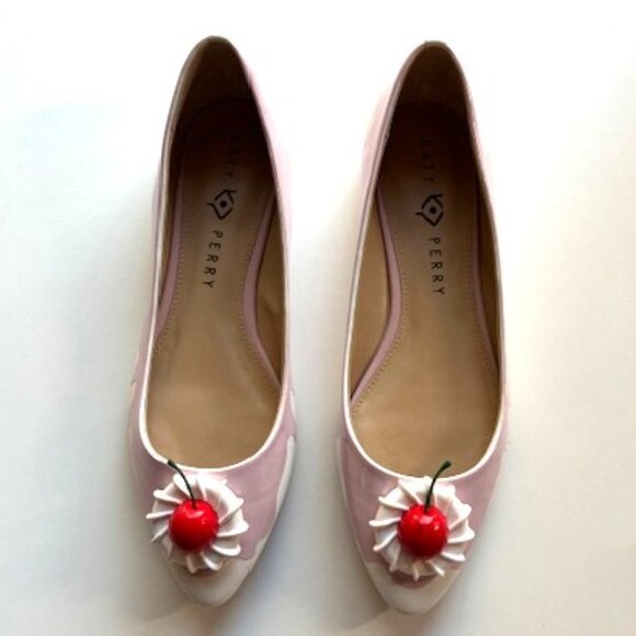Katy Perry White Ice Cream Ballet Flat with Cherry | .5" Heel | Size 9 - Picture 8 of 11